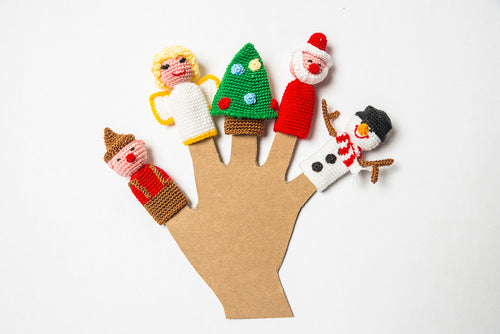 Christmas Crocheted Finger Puppet Set