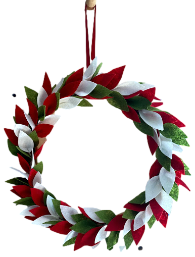 Felt Wreath with Twisted Twig Frame