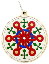Hand-Painted Wooden Ornaments "Rosette Series"