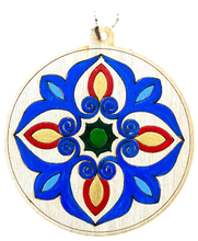 Hand-Painted Wooden Ornaments "Rosette Series"