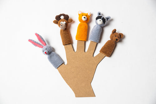 Crocheted Finger Puppet Set 