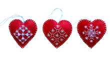 Heart-Shaped Felt Christmas Ornaments "Snowflake"