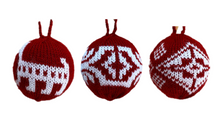 Red & White Knitted Christmas Ornaments