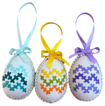 Embroidered Egg-Shaped Ornament Sets