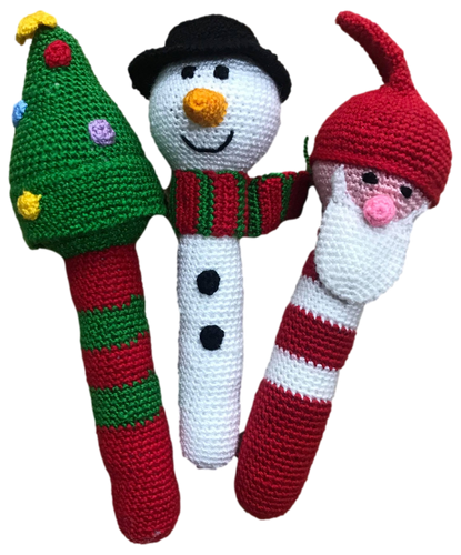 Crocheted Stick Rattles 