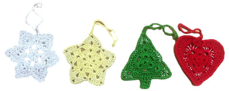 Crocheted Christmas Ornaments - Set of 8