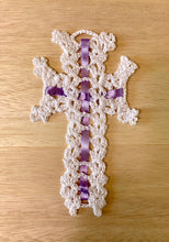 Crocheted Armenian Cross with Lavender Ribbon