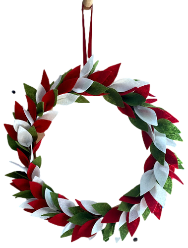 Felt Wreath with Twisted Twig Frame