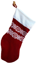 Red & White Knitted Christmas Stockings