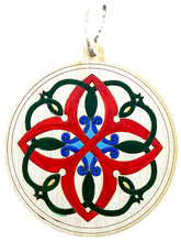 Hand-Painted Wooden Ornaments "Rosette Series"