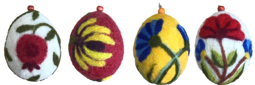 Wool Felt Oval-Shaped Ornament Set 