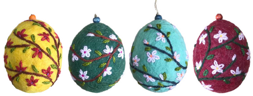 Wool Felt Oval-Shaped Ornament Set 