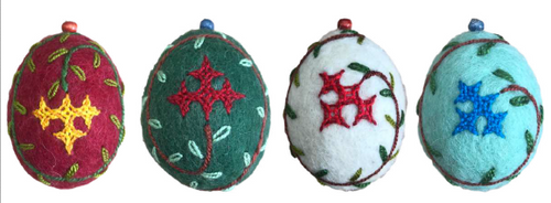 Wool Felt Oval-Shaped Ornament Set 