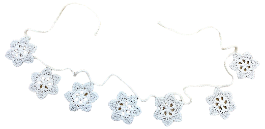 Crocheted Snowflake Holiday Garland